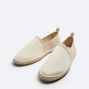 Zara Cream Canvas Espadrille Slip-On!Get ready for Summer 🌴☀️